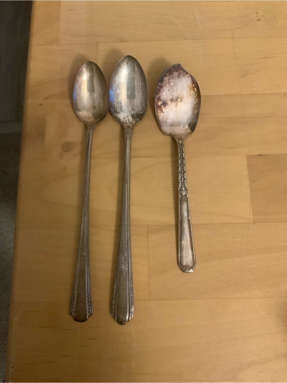 Vintage Silver Plated Serving Spoon Set of 3